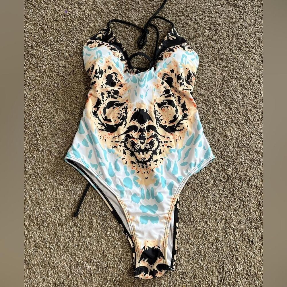Diamond-supply-co Women's Black and Blue Swimsuit-one-piece